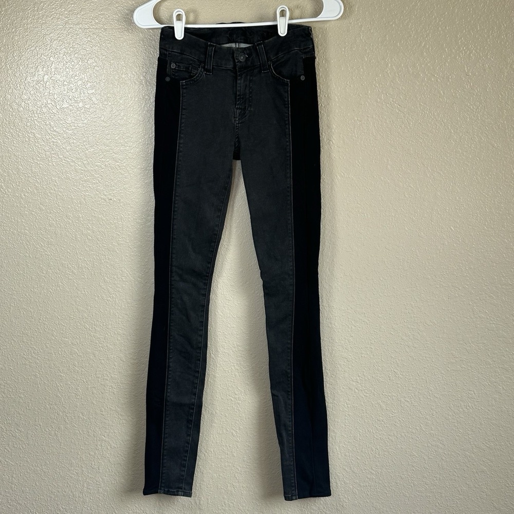 7 for All Mankind GWENEVERE Black Skinny Jean Made In USA Women's size 25 NWOT